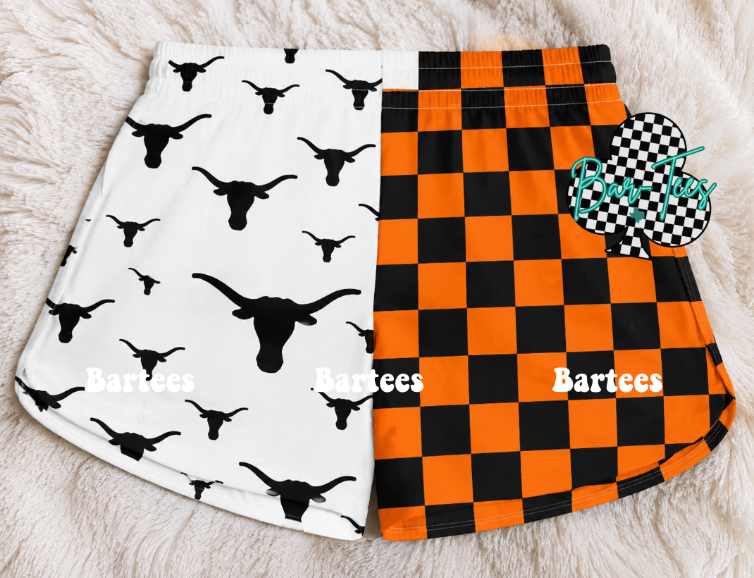 Custom Mascot Split Checkered Shorts