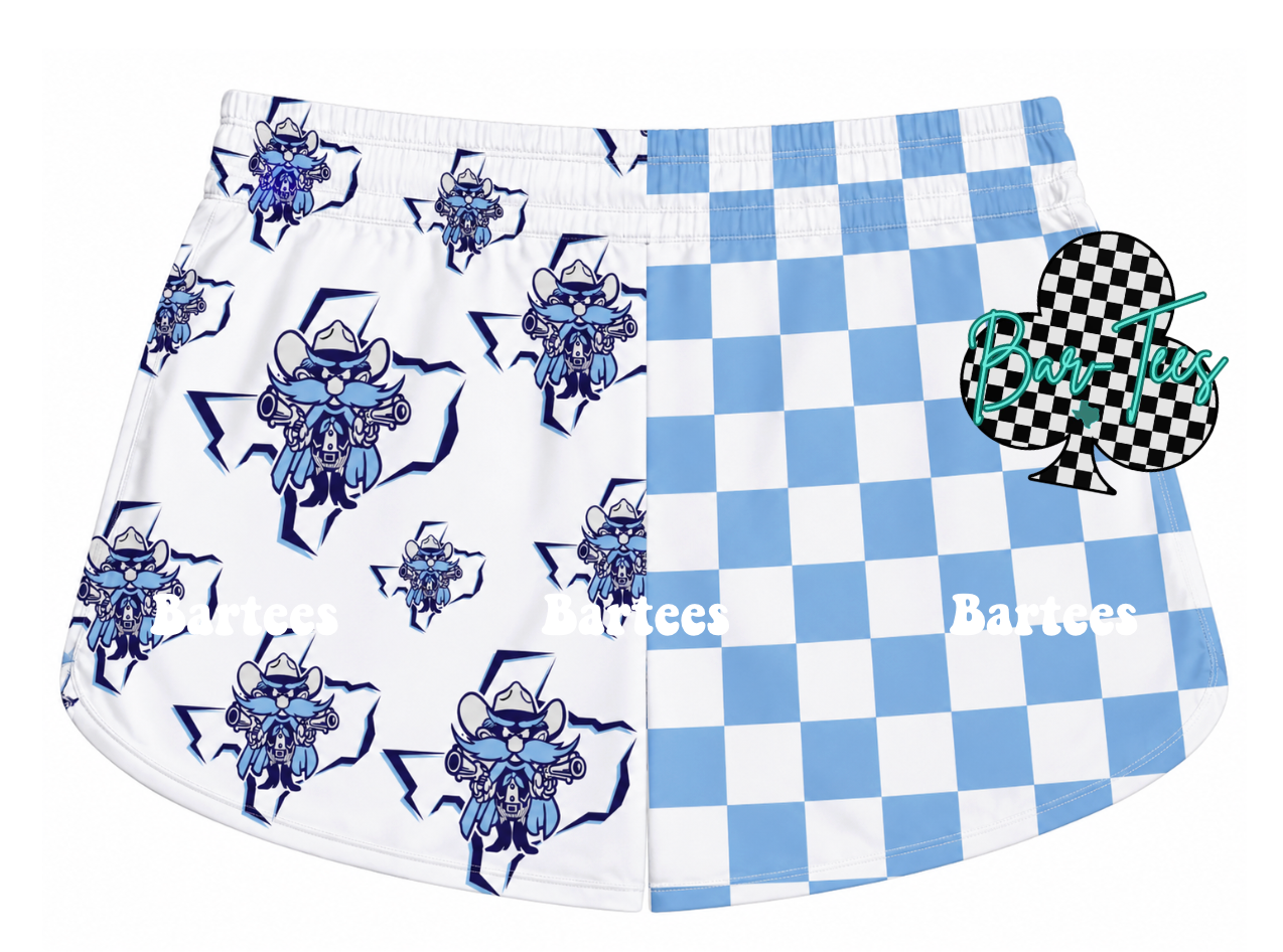 Custom Mascot Split Checkered Shorts