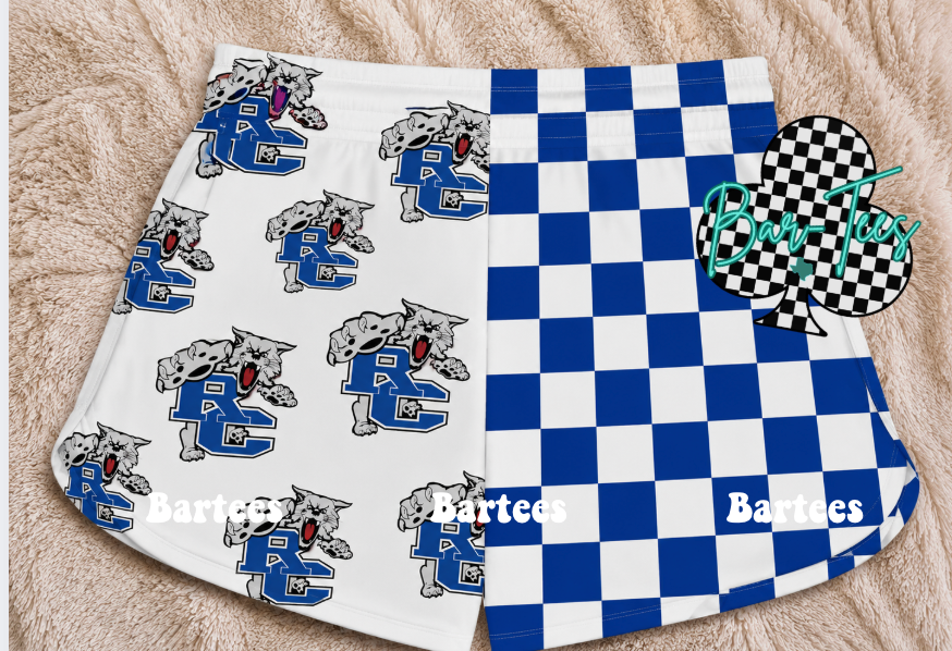Custom Mascot Split Checkered Shorts