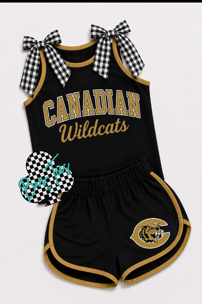 Bowtie Tank & Shorts Cheer Set