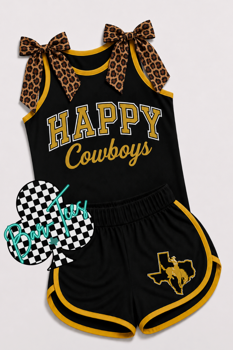 Bowtie Tank & Shorts Cheer Set