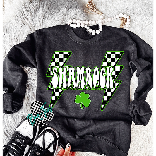 Adult Shamrock Irish Lightning Sweatshirt or Tee