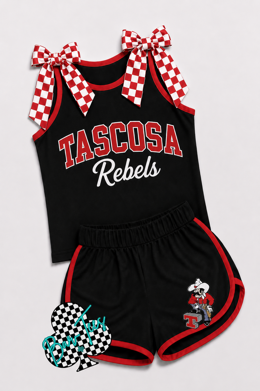 Bowtie Tank & Shorts Cheer Set