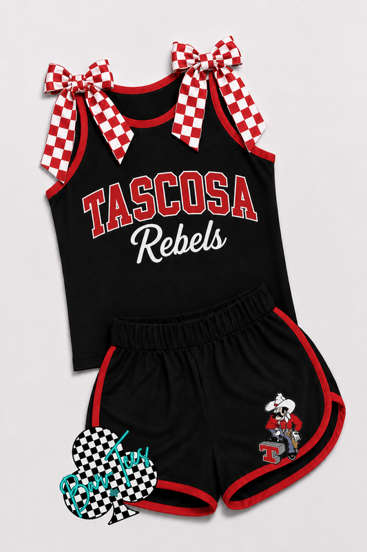 Bowtie Tank & Shorts Cheer Set