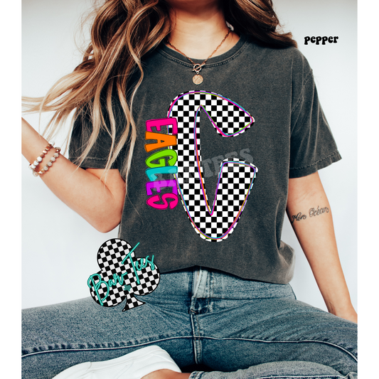 Canyon Eagles Neon Checkered Monogram