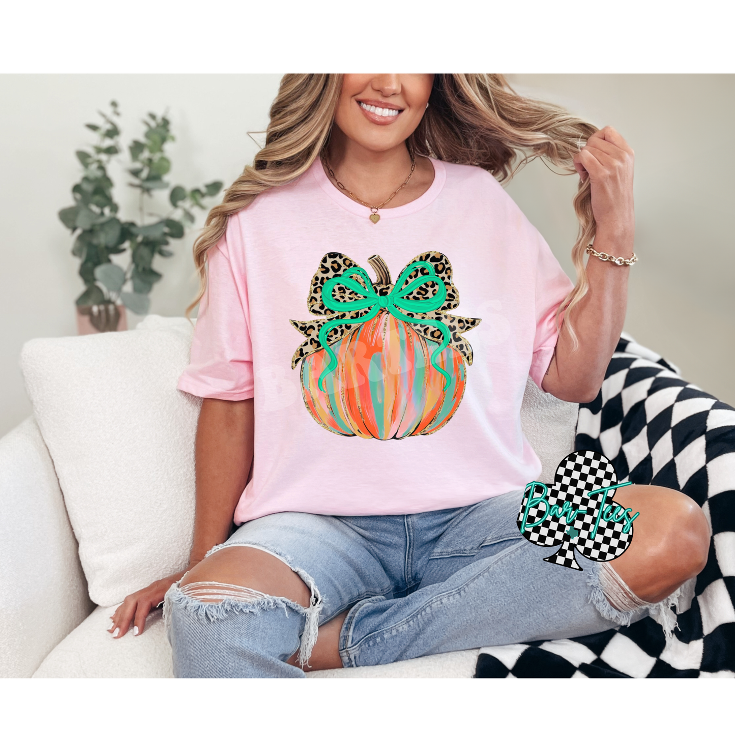Leopard Watercolor Pumpkin tee or sweatshirt