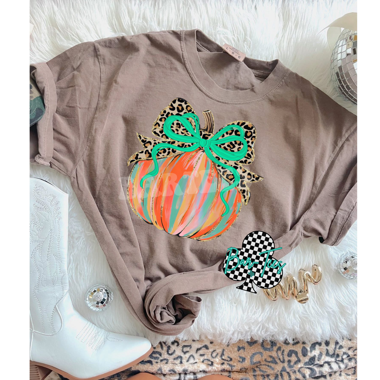 Leopard Watercolor Pumpkin tee or sweatshirt