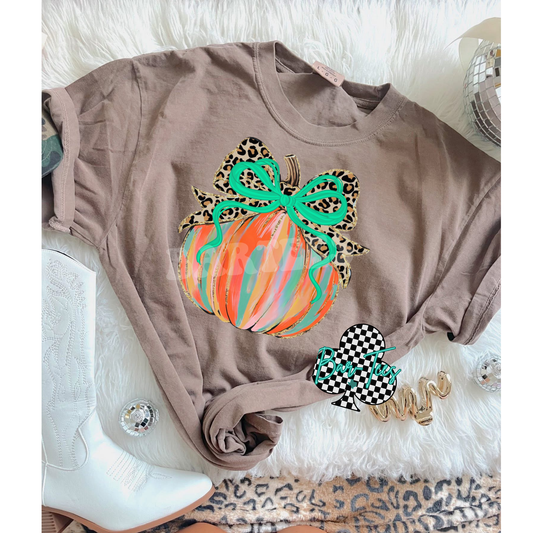 Leopard Watercolor Pumpkin tee or sweatshirt