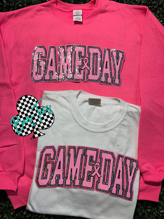 Pink Game Day Sequin Sweatshirt or  Comfort Colors Tee