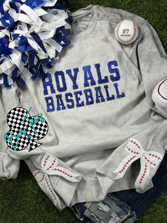 Custom Glitter Embroidery Baseball or Softball Sweatshirt