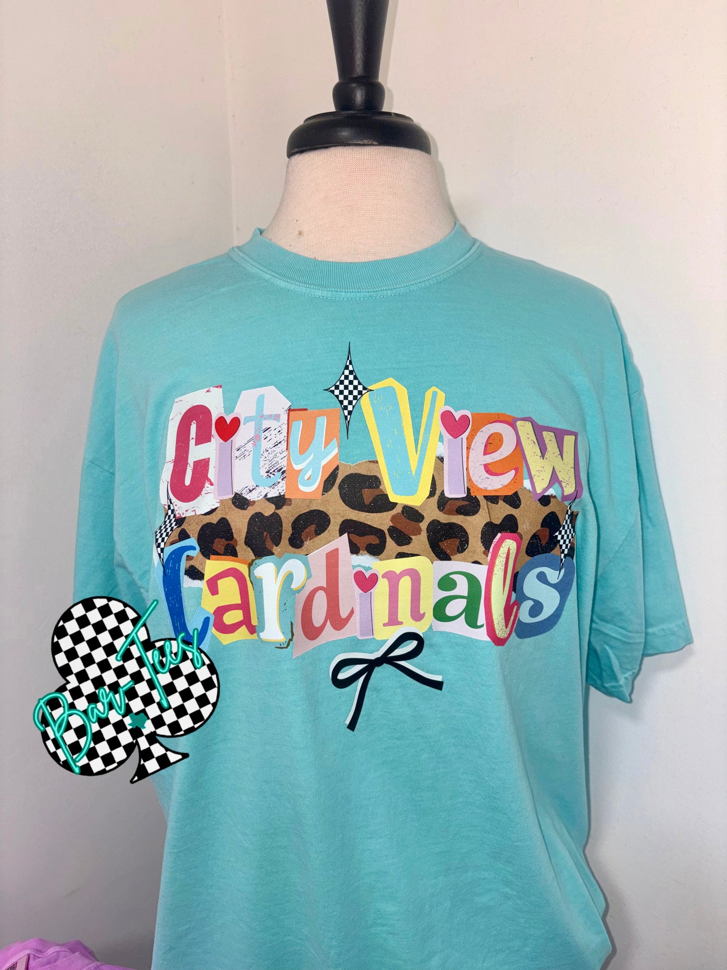 City View Cardinals Custom Funky Font Design Tee or Sweatshirt - Adult