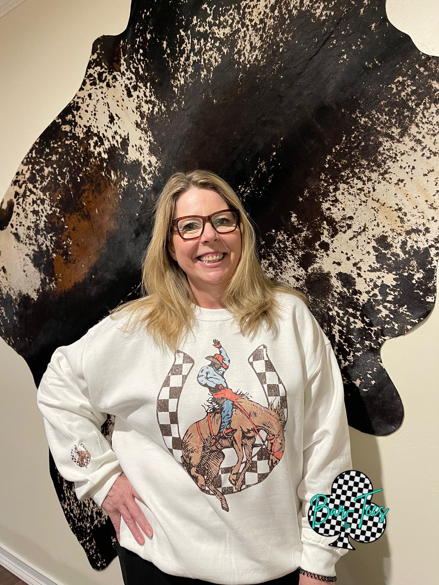 Checkered Bronco Sweatshirt or Tee