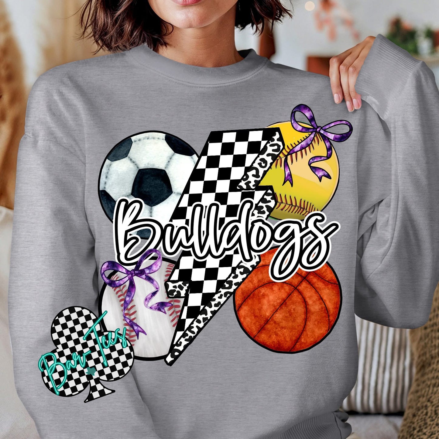 Custom Sports Lightning Bolt Tee or Sweatshirt