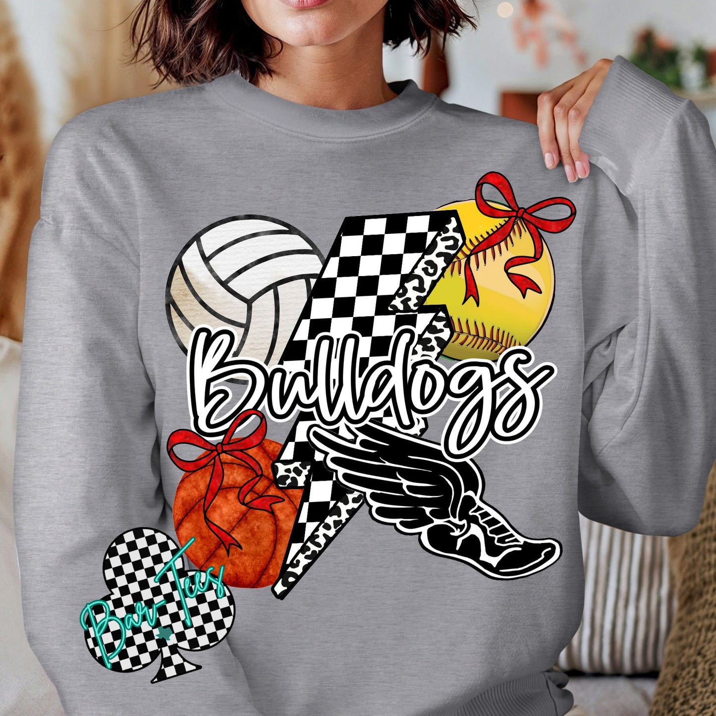 Custom Sports Lightning Bolt Tee or Sweatshirt