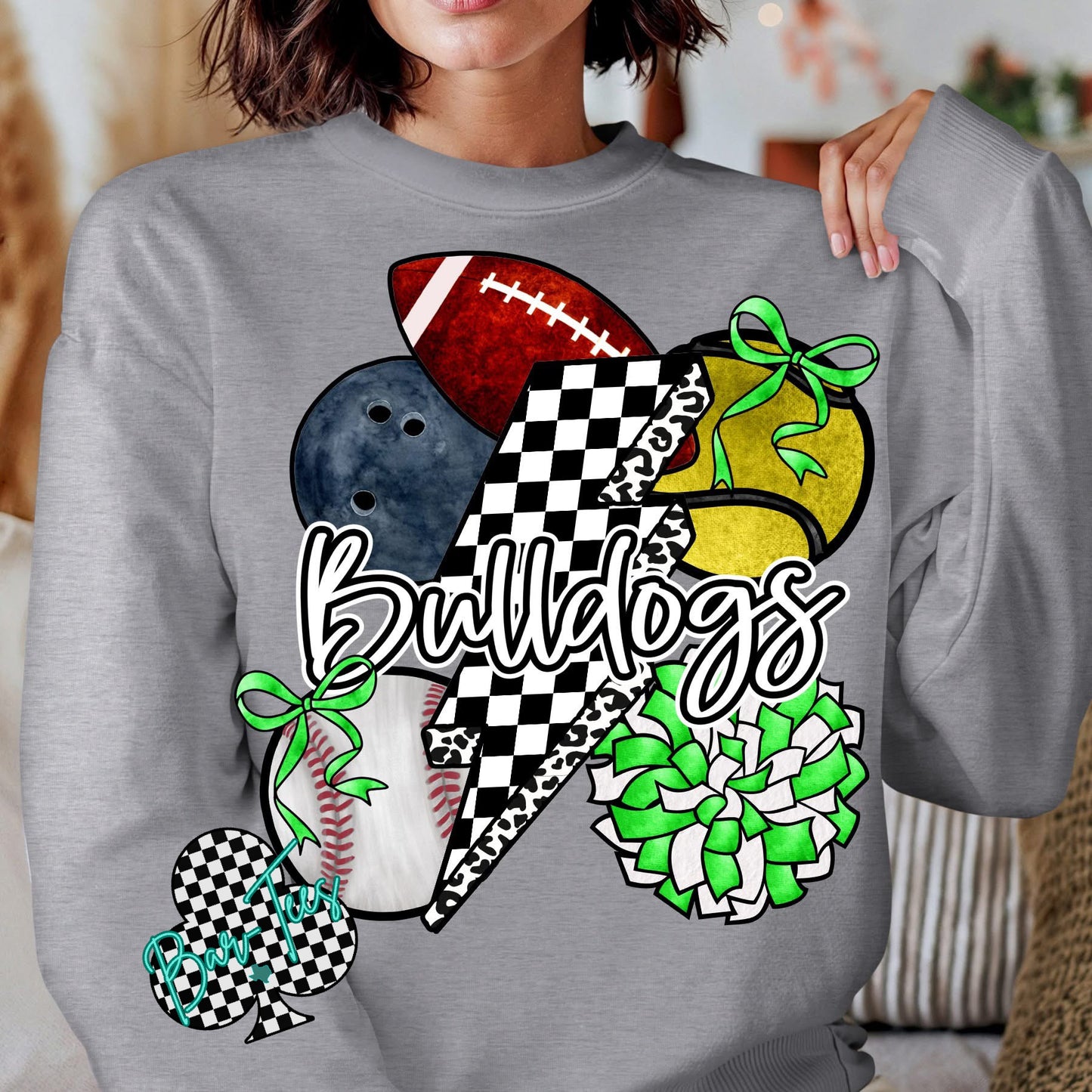 Custom Sports Lightning Bolt Tee or Sweatshirt