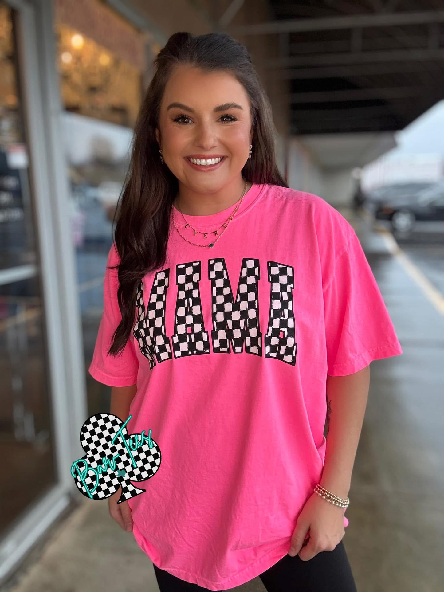 Checkered MAMA Tee