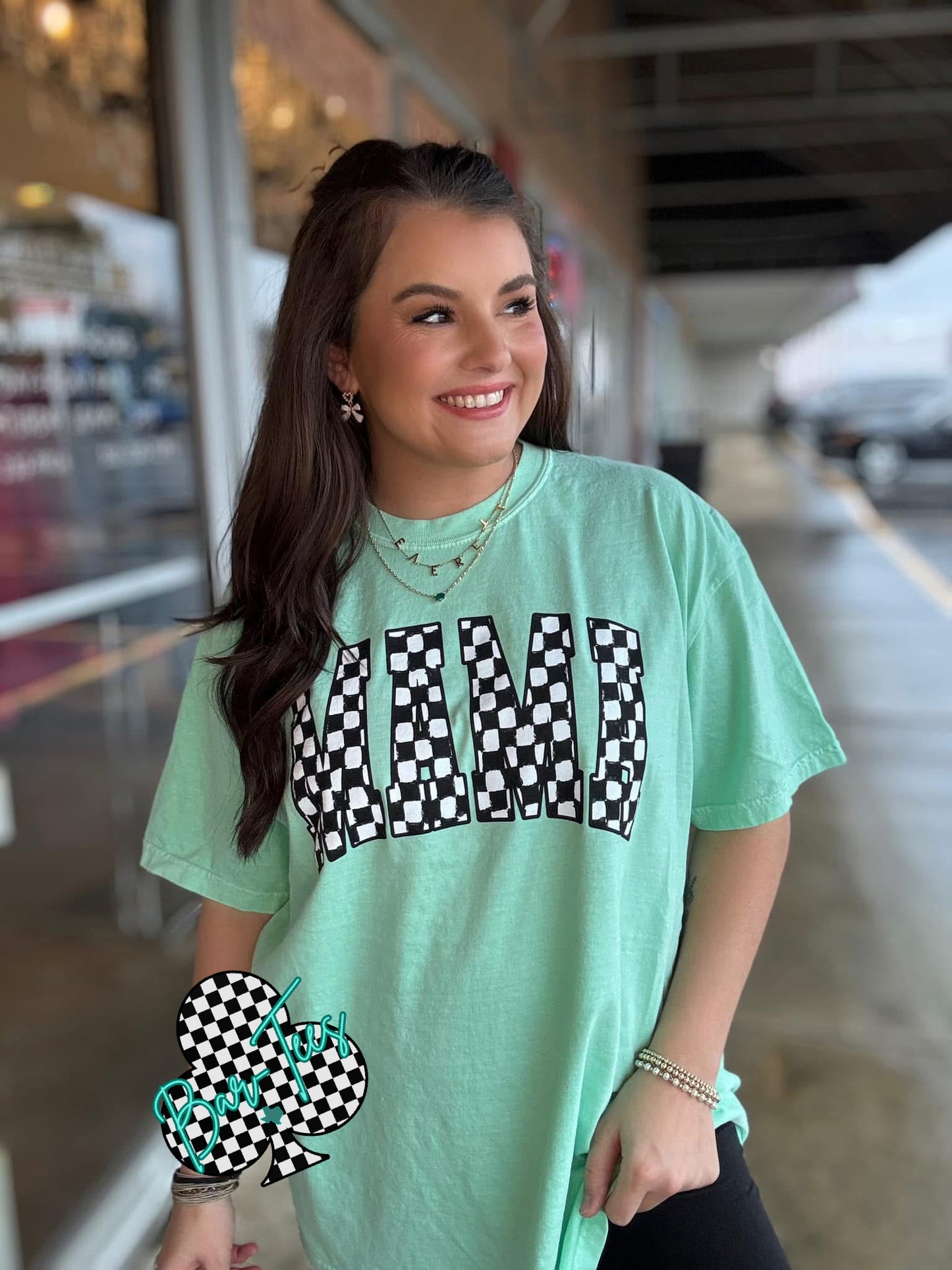 Checkered MAMA Tee