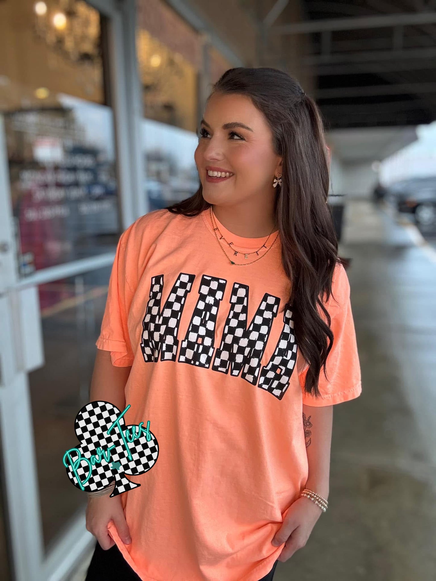 Checkered MAMA Tee