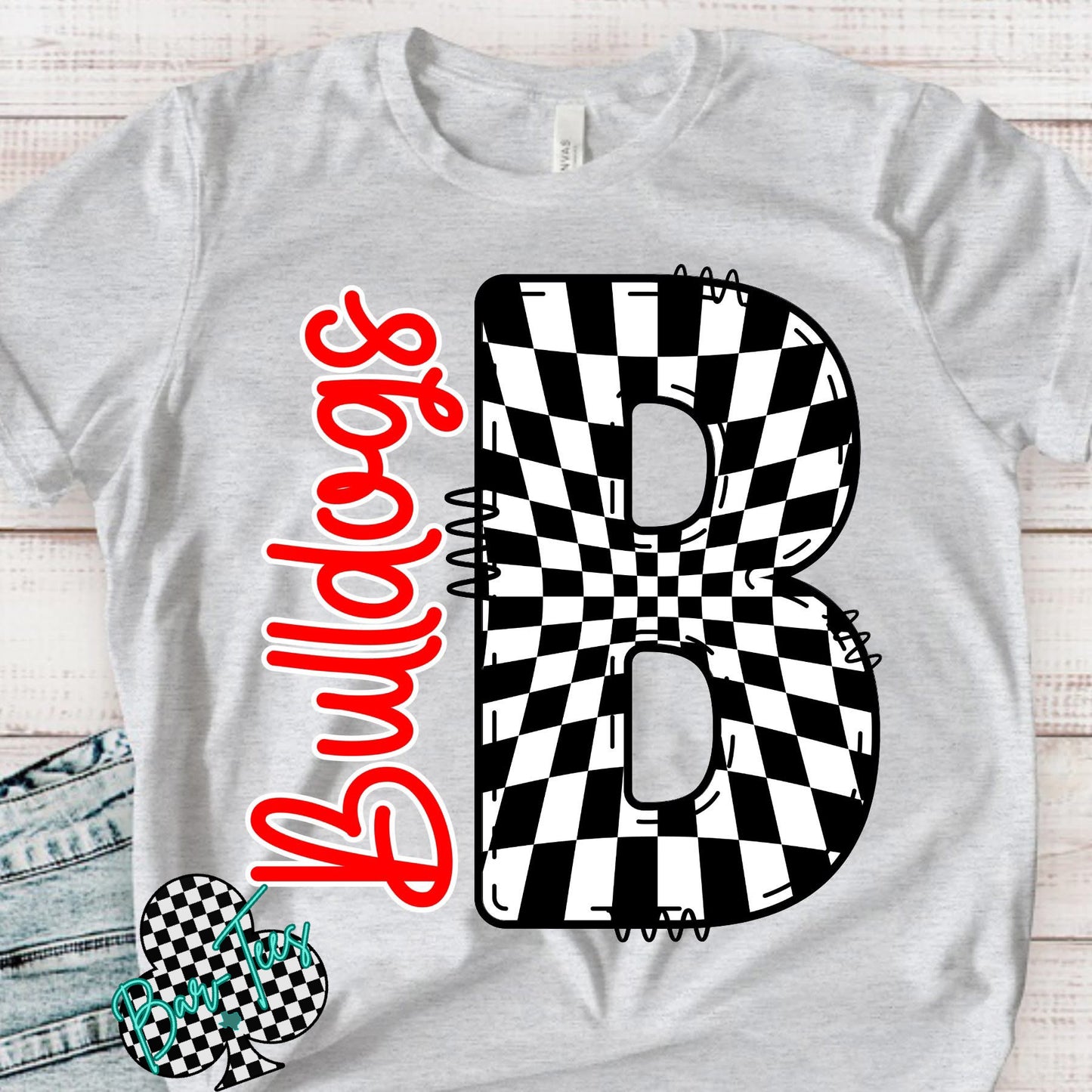 Custom Checkered Mascot Tees