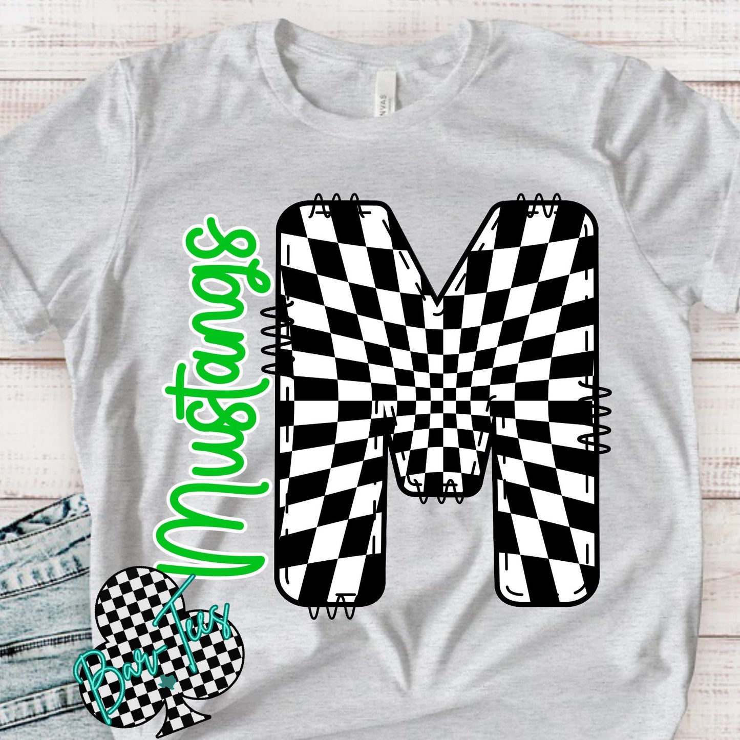 Custom Checkered Mascot Tees