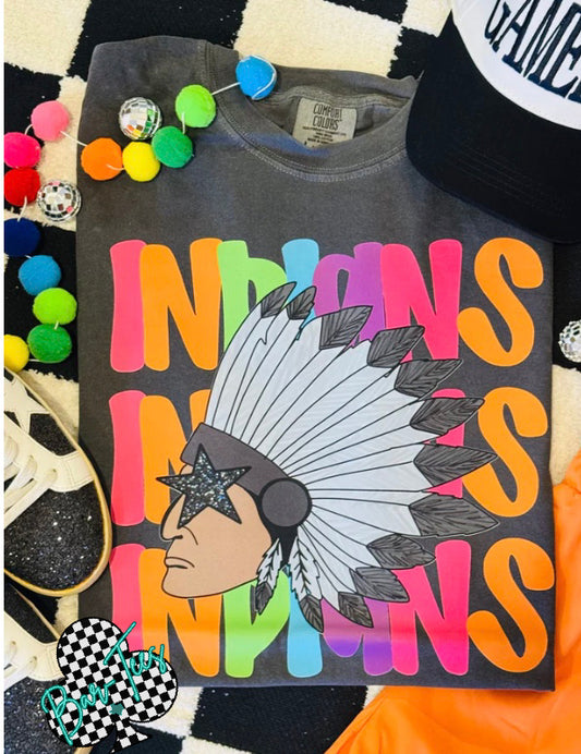 Indians Bright Mascot Tee