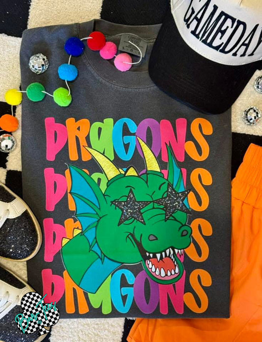 South Lawn Dragons Bright Mascot Tee