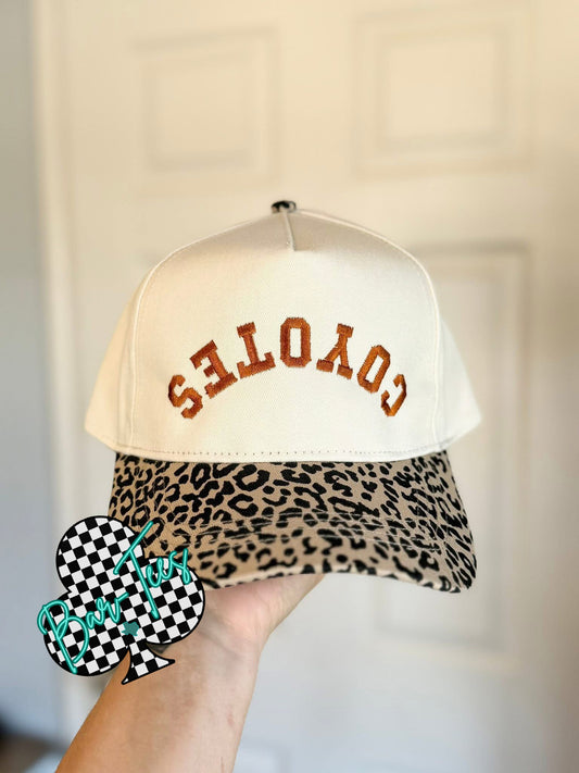Custom Mascot Leopard Embroidered hat