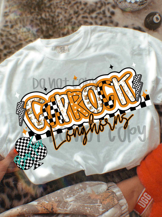 Caprock Longhorns Mascot Font Tee/Sweatshirt Adult & Youth