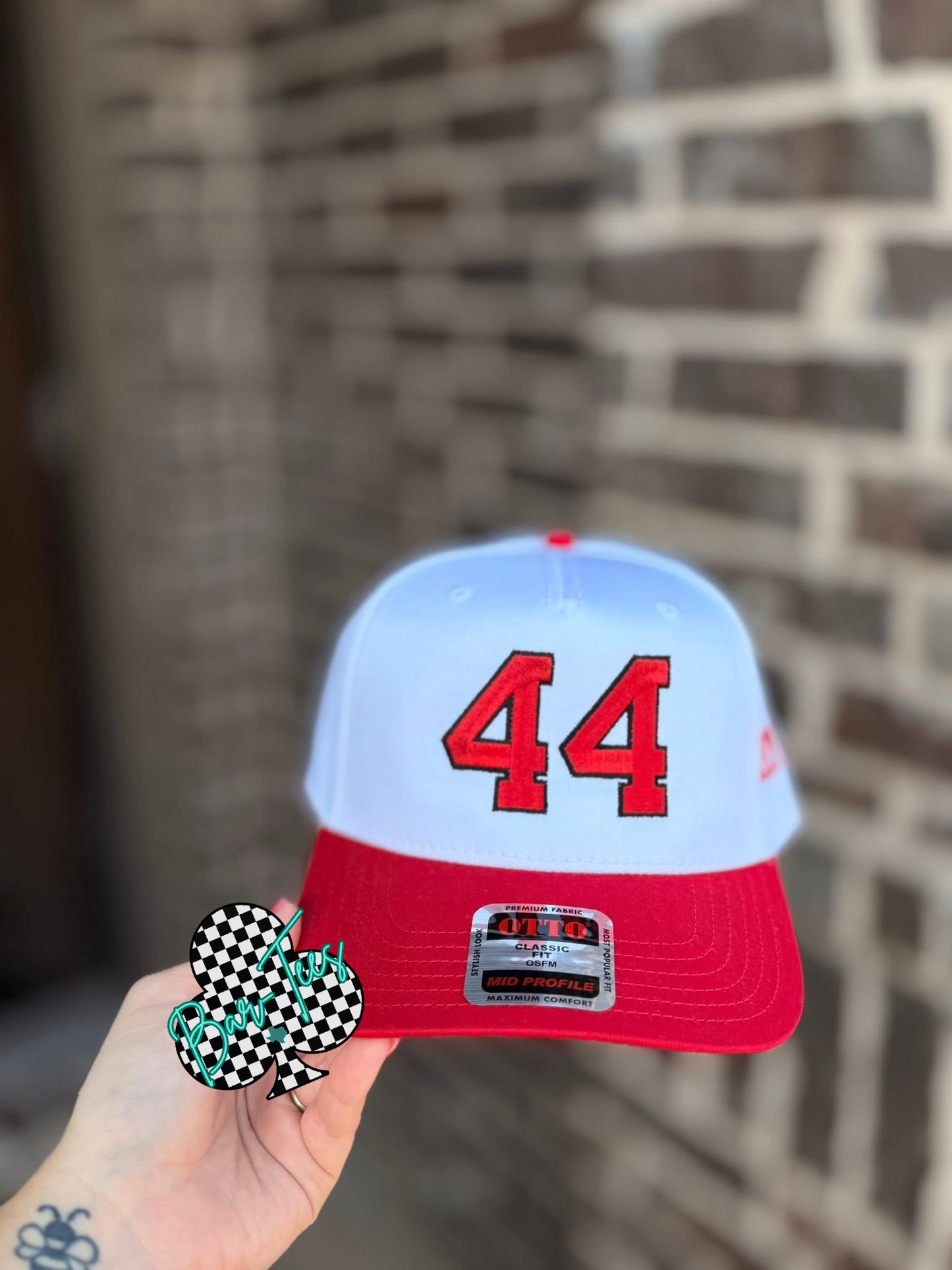 Embroirderd Number Hat with name on the side