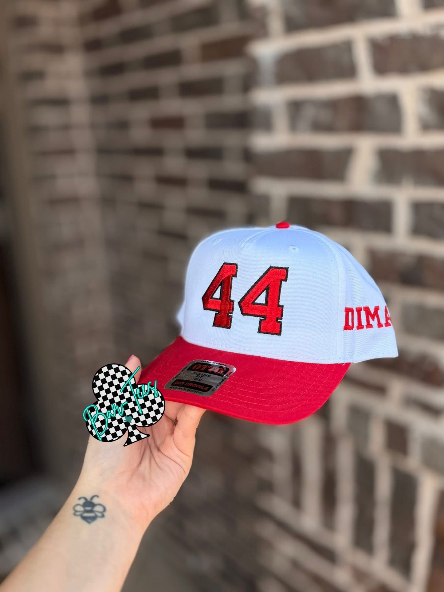 Embroirderd Number Hat with name on the side