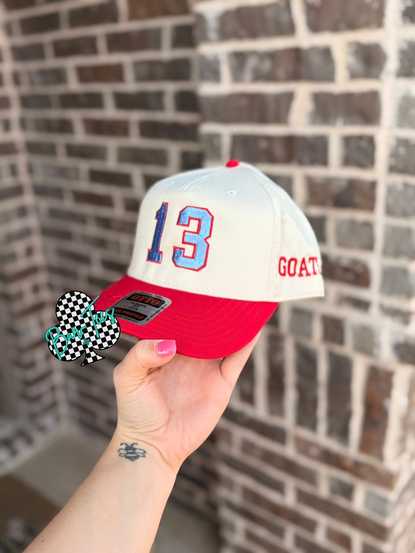 Embroirderd Number Hat with name on the side