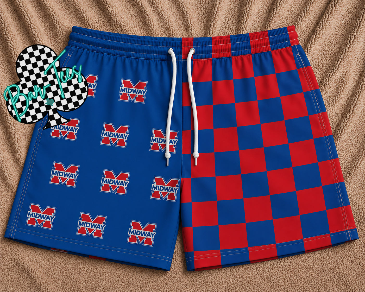 MIDWAY Panthers BOYS Custom Mascot Split Checkered Shorts