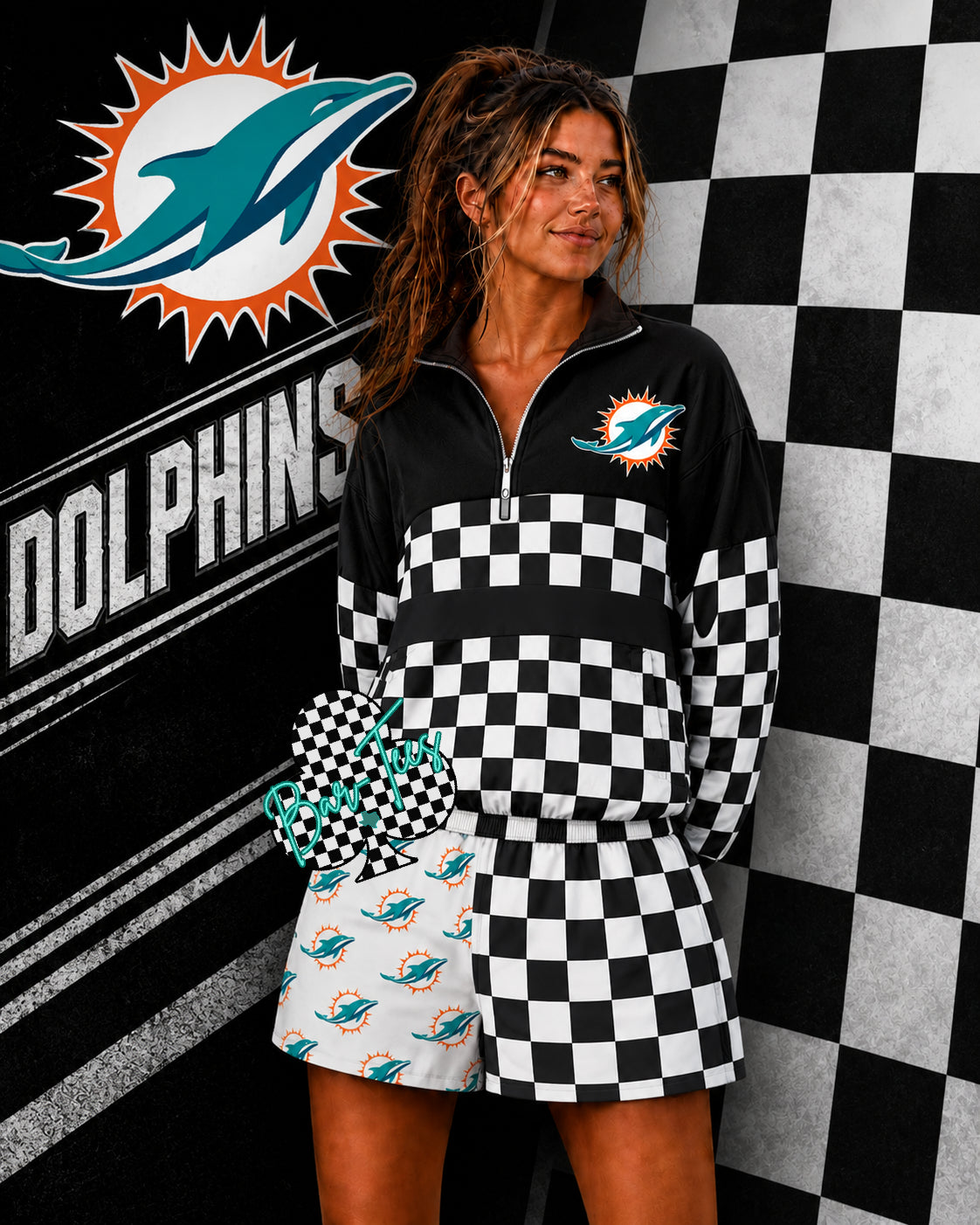 PGD Dolphins Custom Matching Set (pullover - size up 1 and shorts tts)