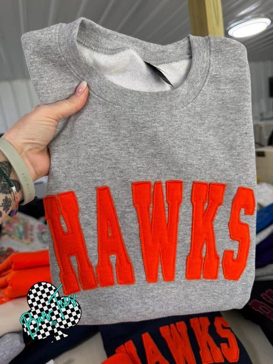 Two Color- Custom Name/Word Raggy Embroidered Sweatshirt
