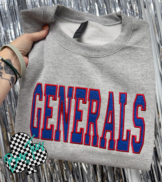 Custom Glitter Applique Sweatshirt- Embroidered