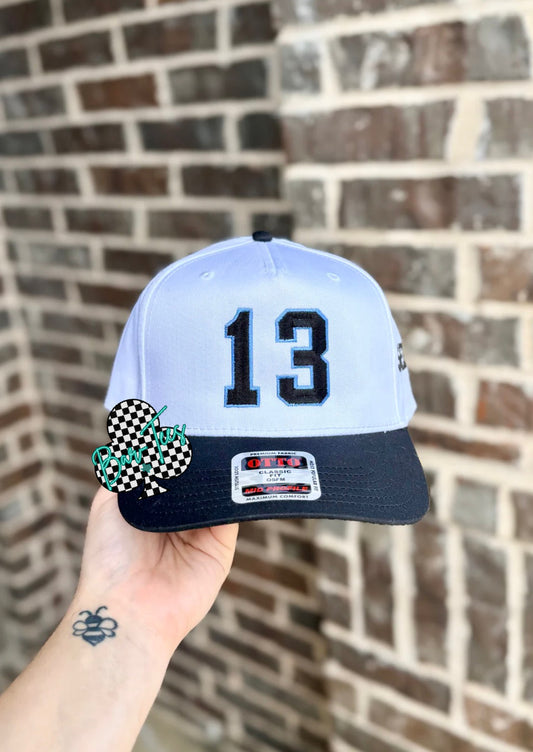 Embroirderd Number Hat with name on the side